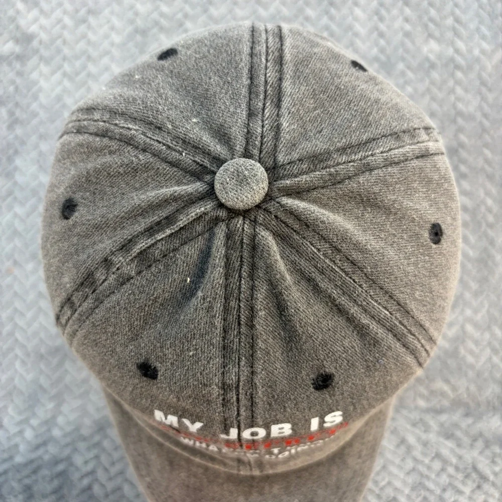 Top Secret Funny Work Humor Baseball Cap Washed Grey Cotton Adjustable Hat